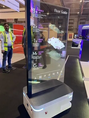 Lecteur publicitaire mobile à écran transparent de 55 pouces